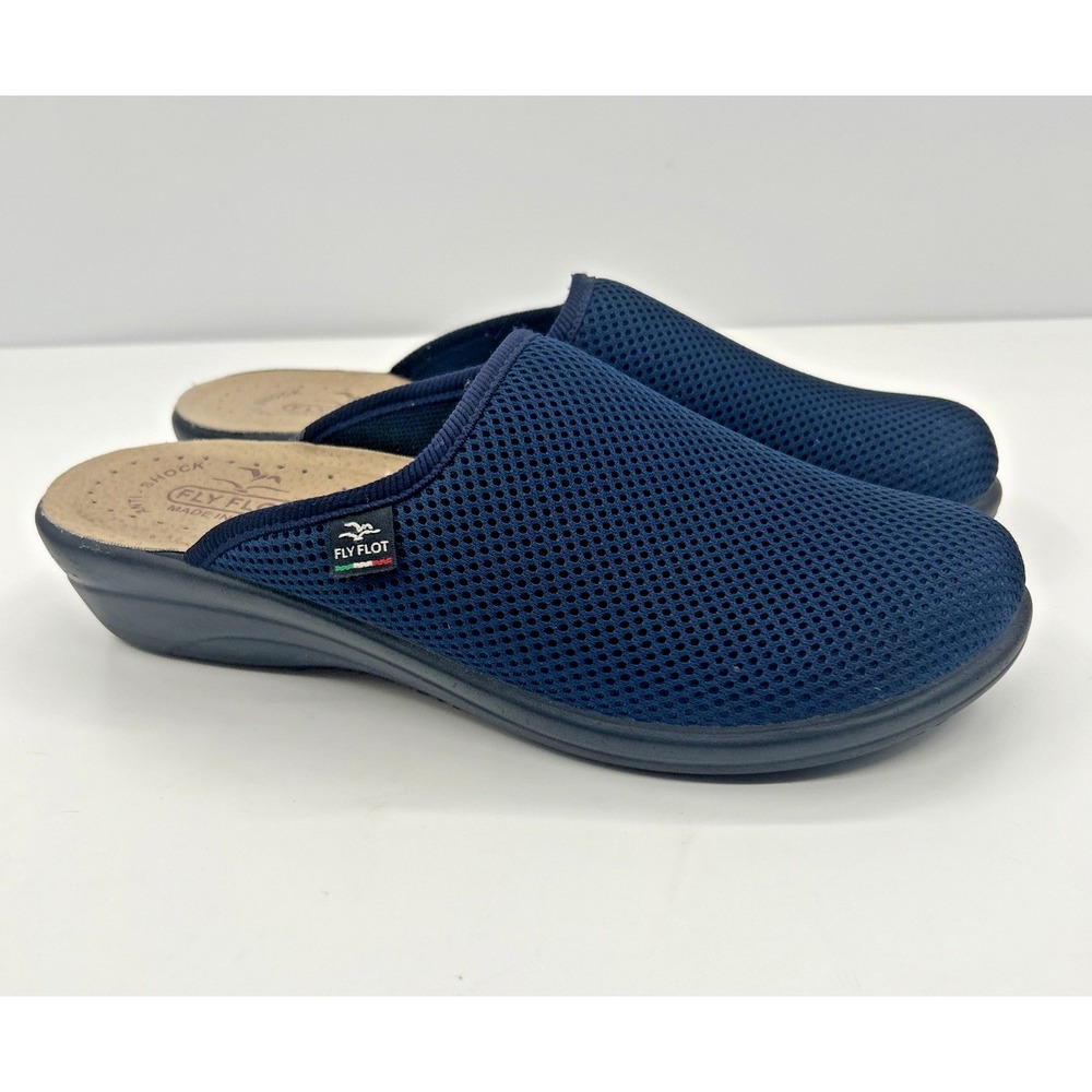 Fly Flot Shoes Women's Blue‎ Mesh Mule Clogs Comfort Anatomic Size 8 40